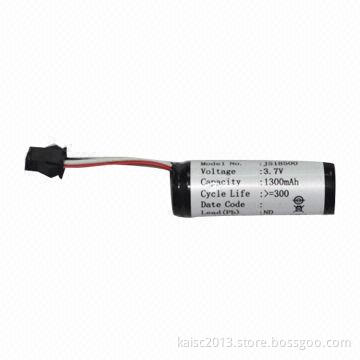 3.7V 1, 200mAh 18650 Li-ion Battery with PCB
